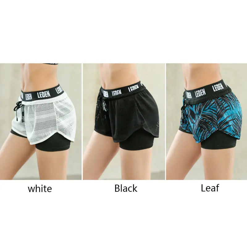 Sports Fitness Shorts Women`S Yoga Breathable Quick Dry Fitness Running Short Pants Double Layer Jogging Gym  Workout Clothes (24)