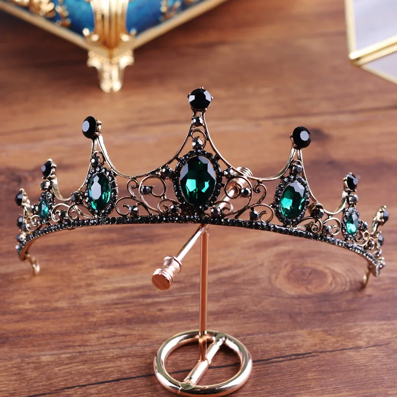 Vintage Pageant Wedding Bridal Crystal Queen King Cross Headband Crown Tiara Hot 