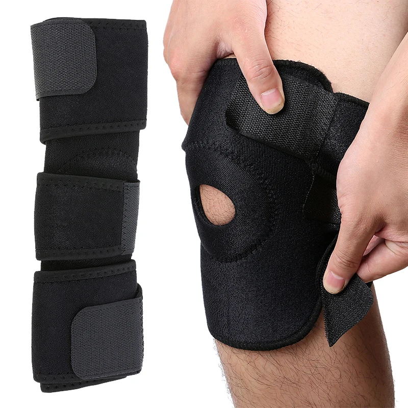 Mayitr 1pc Outdoor Exercise knee brace Black Elastic Adjustable Knee
