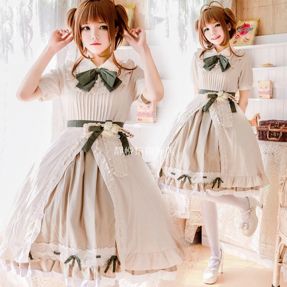 

2018 New Arrival Sweet Lolita Dress Short Sleeves Bowknot Lolita Dress Daily Princess Dress Wholesale