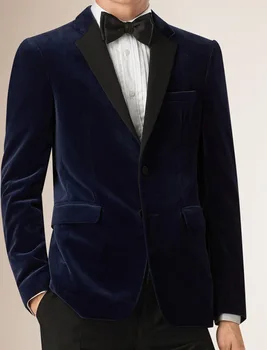 

Mens Velvet Blazers Custom Made Slim Fit Navy Blue Velvet Blazer Men, Bespoke Velvet Blazers For Men,Mens Velvet Suit Jacket