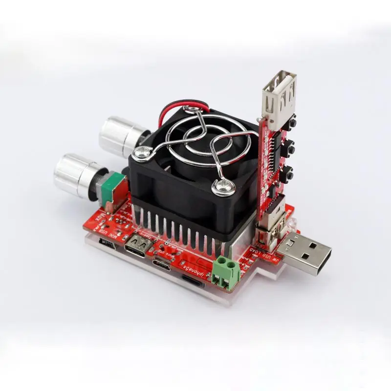 Comprar Carga electrónica ajustable doble de corriente constante de 35W + QC2.0 3,0 activa voltaje rápido usb tester voltímetro de carga de envejecimiento