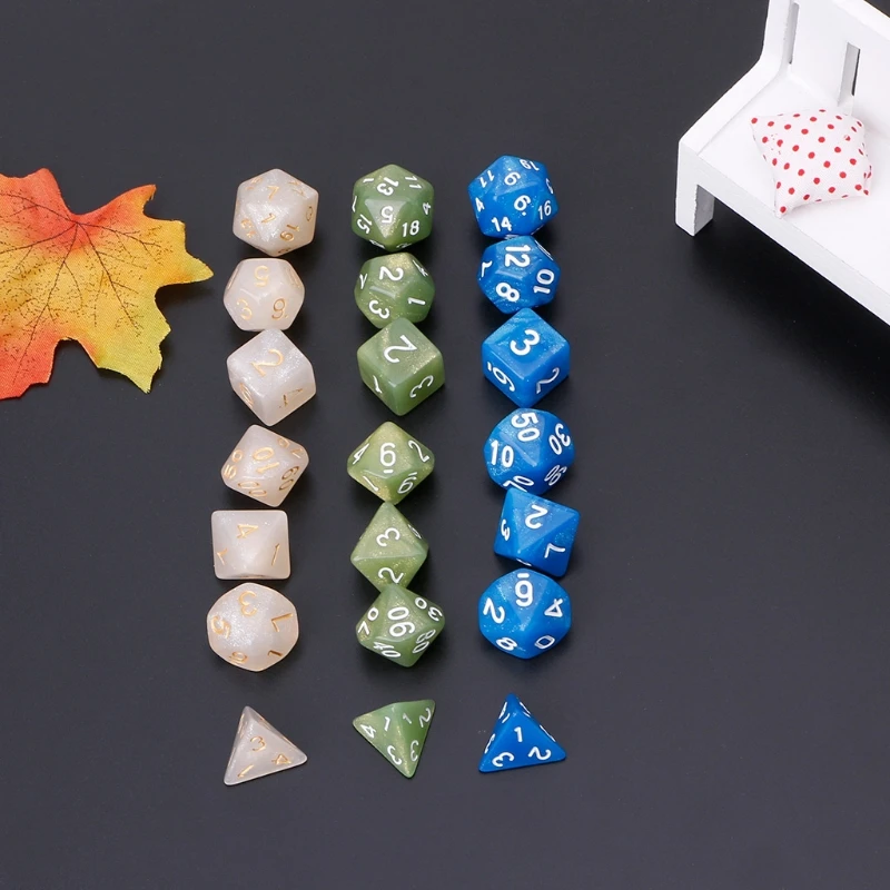 1 Набор/7 шт мерцающие многогранные кости для Pathfinder D20 D12 2xD10 D8 D6 D4 высокое качество