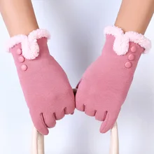 Новые женские наручные перчатки на палец s, модные Утепленные зимние теплые варежки для женщин, женские Элегантные Перчатки на пуговицах, теплые перчатки для рук Luva