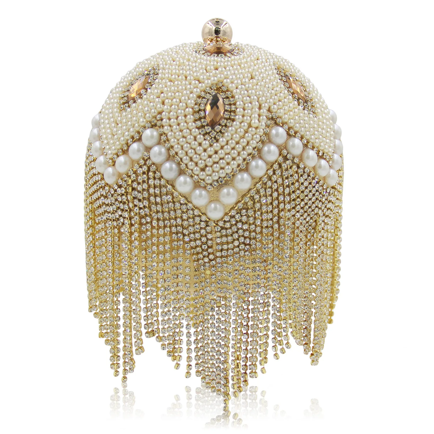 

Luxury Handbags Women Evening Bags Designer Full Diamond Bling Bling Tassel Sling Bag Ladies Round Purse dames tassen