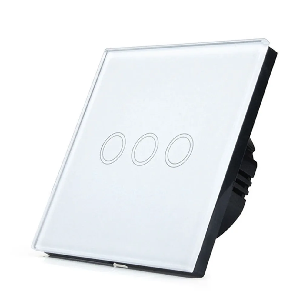 Smart Home EU Touch Switch LED Wall Light touch switch 220V 3 Gang 1