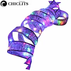 CHICLITS 4 м 40 светодиодов шелковой лентой огни строки для свадьбы Рождественский дом отдыха Garden вечерние украшения лампа Батарея- питание