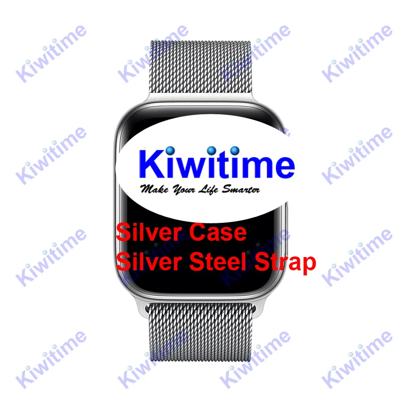KIWITIME Смарт Браслет для проверки сердечного ритма 8 Bluetooth подключен 44 мм серии Smartwatch для iOS iPhone 5 6 7 samsung 2 телефона Android Apple Watch 4 - Цвет: Silver Steel