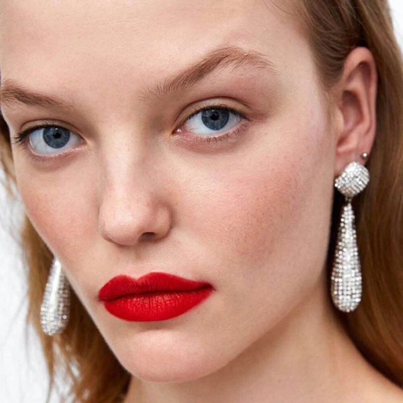 

Ztech Water Drop Crystal Dangle Earrings Wedding Women Long Hanging Earrings Statement Jewelry Handmade Za Accessories Gifts