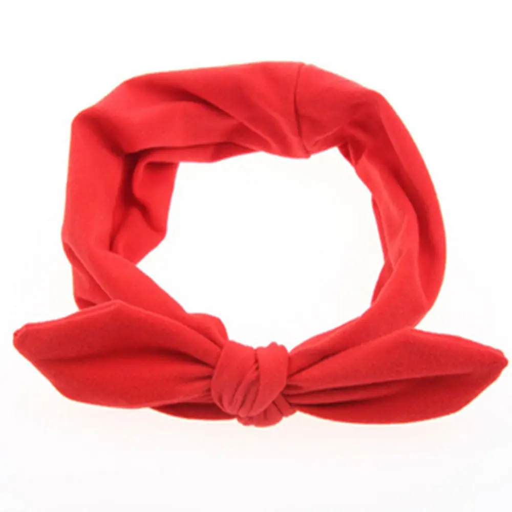 Hot Sale 1 pcs Women Fashion Elastic Stretch Plain Rabbit Bow Style Hair Band Headband Turban HairBand Hair Accessories - Цвет: red