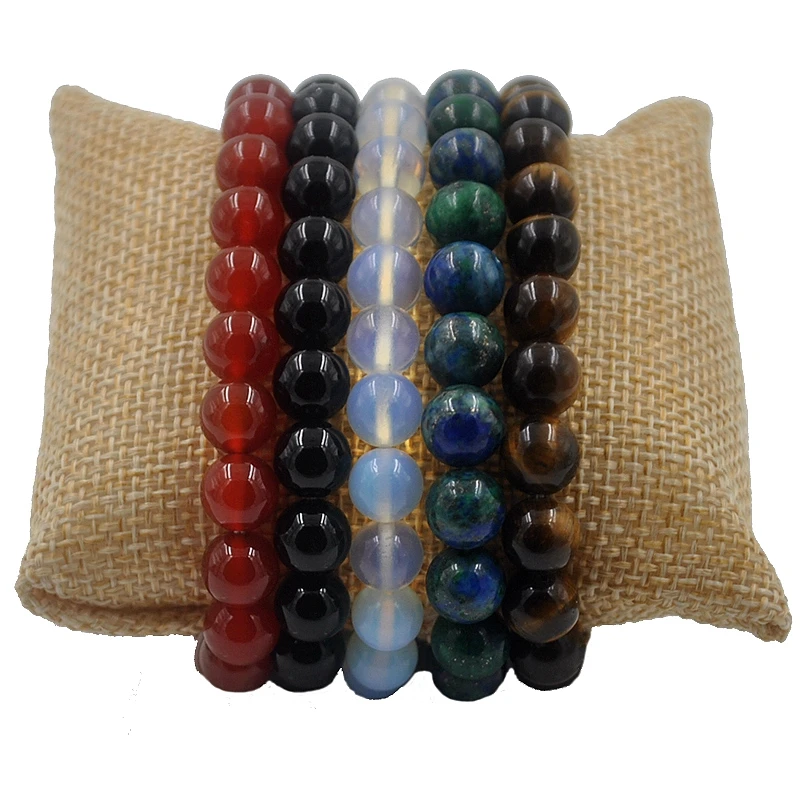Мода 8 мм натуральный камень браслеты для женщин и мужчин тигровые глаза Роза Quartzs Агаты бисерные браслеты для йоги Pulseira Masculina A18001