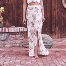 Женская юбка, юбки faldas jupe femme shein, летние женские юбки с асимметричными оборками, юбка с высокой талией, Тонкая Повседневная пляжная юбка#50