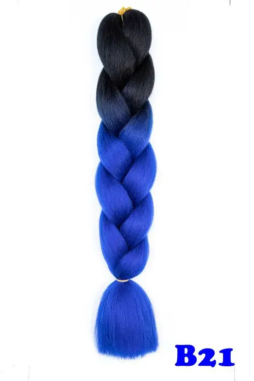 Роскошные 60 см 24 дюйма Ombre Jumbo синтетические плетеные волосы, вязанные крючком блонд розовый синий серый волосы для наращивания Jumbo косы - Цвет: #60