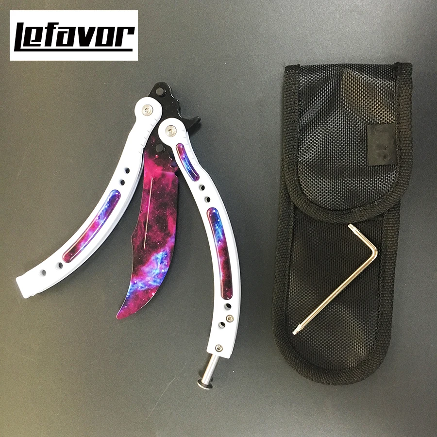 CS GO butterfly in knife butterfly training knife stainless steel Karambit folding knife blade gift+screwdriver many styleS