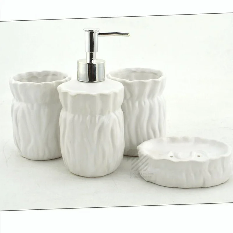 Bathroom Accessories Ceramic Sets 4pcs 1 Emulsion Bottle Bathroom Accessories Ceramic Sets 4pcs 1 Emulsion Bottle Soap Dish Cup Toothbrush Holder Beautiful Gift In