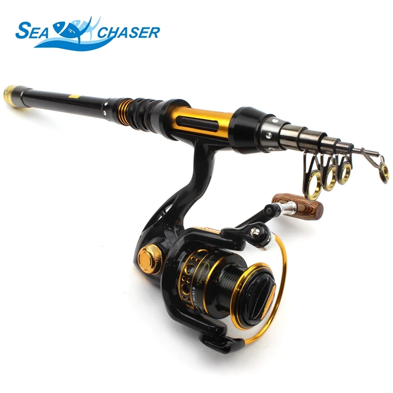 جديد 1.8 متر 2.1 متر 2.4 متر الصيد قضيب 12BB بكرة المحمولة طوي الغزل الصيد قضيب الكربون مع قضيب كومبو الصيد مجموعة شحن مجاني