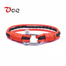 Новое поступление флаг браслет из нержавеющей стали болт пряжка выживания браслет для мужчин скалолазание парашют веревка с кожаным браслетом