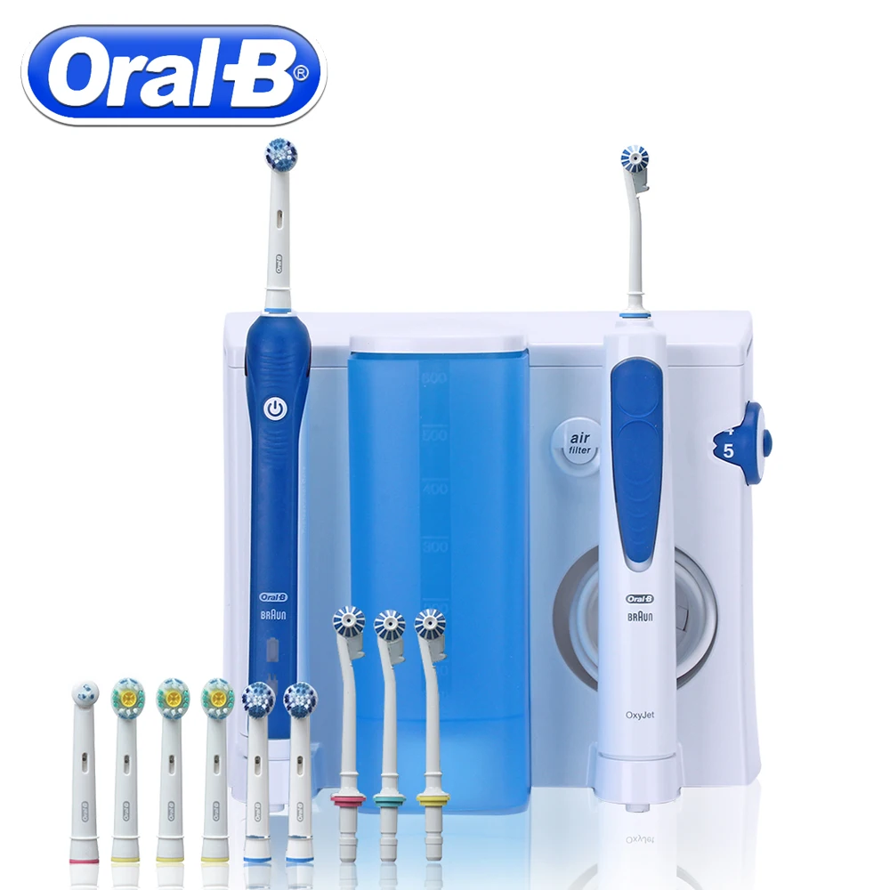 

Oral B Ultrasonic Electric Toothbrush Oral Irrigator Deep Clean Multi-function Tooth Brush 11pc Brush Head Water Pick Flosser
