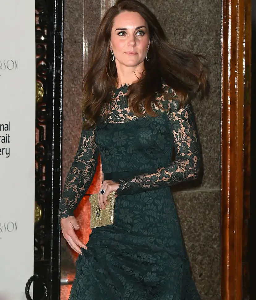 Кейт Миддлтон Принцесса Для женщин платье новый зеленый Кружево с длинными рукавами элегантное платье