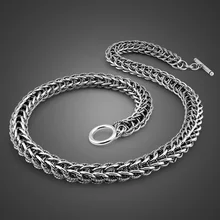Для мужчин дракон подвесное ожерелье в стиле ретро ювелирные изделия 10 mm56cm серебряное ожерелье. во внутренней структуре используется натуральное 925 серебряный человек грубое ожерелье