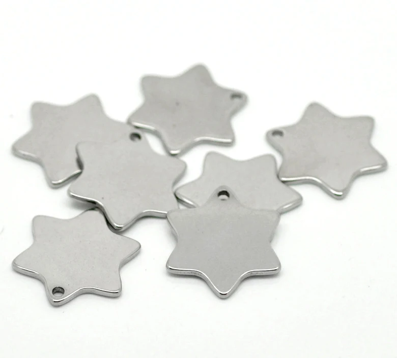 

LASPERAL 20PCs Silver Color Stainless Steel Pendant Blank Stamping Tags 20x18mm DIY Necklace Bracelets Jewelry Findings