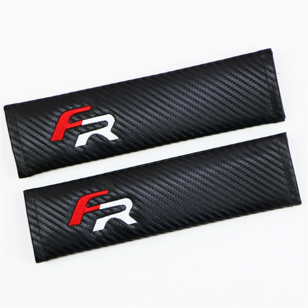 

2Pcs/set Carbon Fiber FR Car Seat Belt Cover Padding Auto Seat Belt Strap Protector Cover Pads Car Accessories Car Styling
