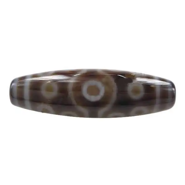 

Natural Tibetan AgateDzi Beads Created, Oval, fifteen-eyed & two tone, 38x12mm, Hole:Approx 2.5mm, Sold By PC