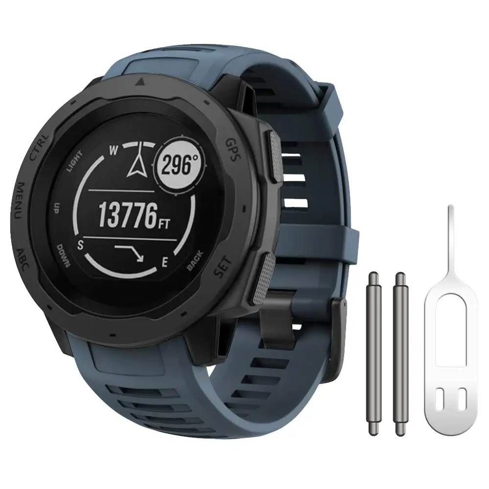 GXV мягкий силиконовый сменный ремешок для часов Quick Release ремешок для Garmin Instinct с адаптером инструменты