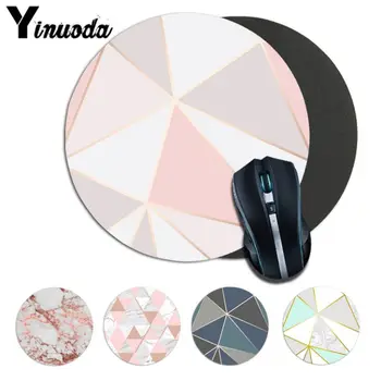 

Yinuoda pink Geometric Marble Computer Gaming Lockedge Mousemats Size for 200*200*2mm and 220*220*2mm round Game Mousepad
