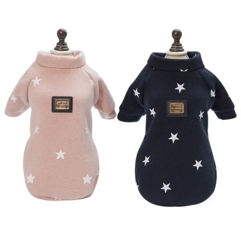 

Autumn and Winter Pet Cloth Supplies Dogs Warm Hoodies Pentagram Five Stars Pattern Puppy Cute Cloth for Small Medium Dogs