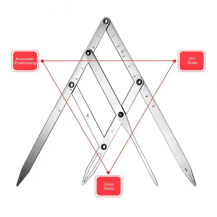 Профессия бровей линейка для татуировки золотого сечения постоянного Уход за лошадьми трафарет формирователь симметричный защелкой из нержавеющей стали для Сталь средство для макияжа бровей SK