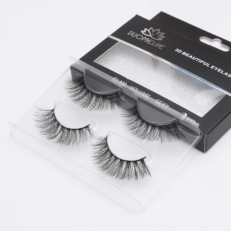 

DOCOCER 2 Pairs 3D Mink Eyelashes Natural Long False Eyelashes Dramatic Volume False Eyelash Makeup Extended Eyelashes 758