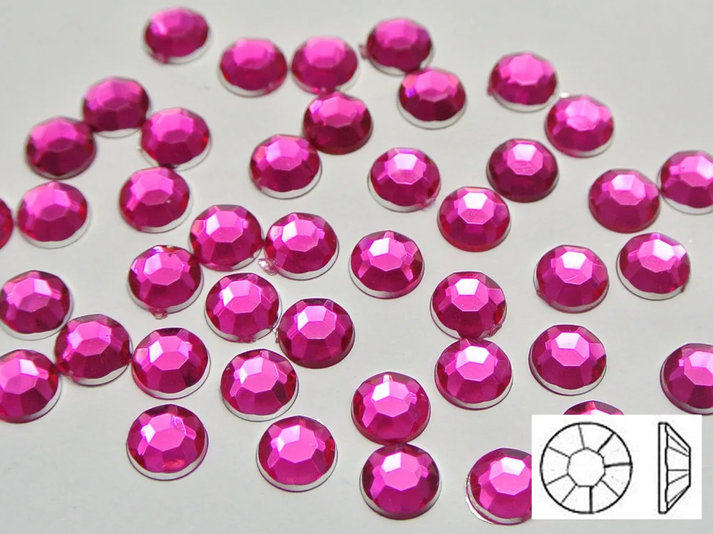 500 Разноцветные акриловые круглые фотообои 6 мм (1/4 дюйма)|gem rhinestones|rhinestone combgem music |