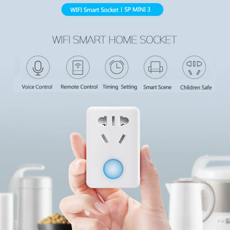 

New Upgrade SP Mini 3 WiFi Smart Home Socket Switch Plug Timer Wireless Remote Controller for Building Automation