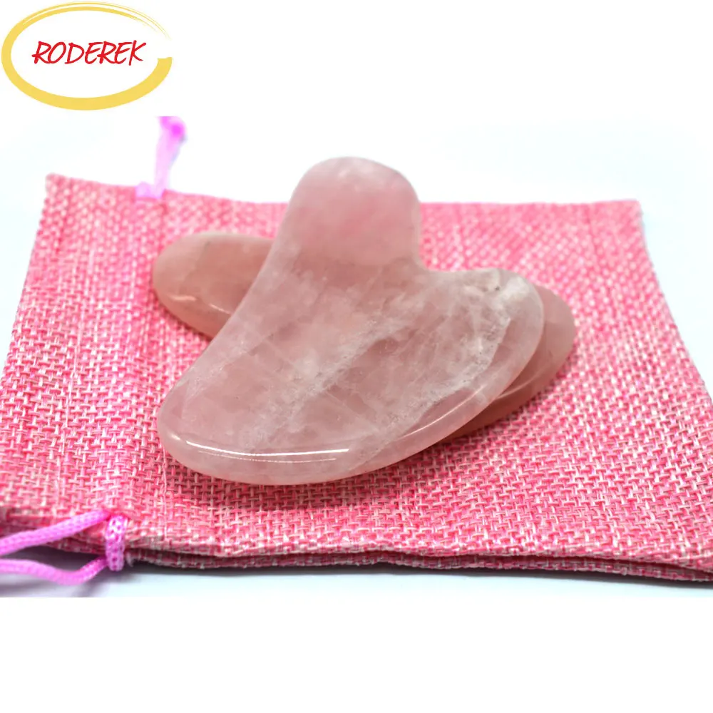 Массажер для тела Jade Guasha натуральный розовый Quartz Gua Sha инструменты соскабливания