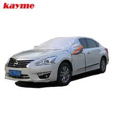 Kayme Universal Car Mitad Covers Estilo Lámina Impermeable Espesar Nieve Escudo Coche Sombrilla Anti-UV Protección Nieve Cubiertas Para Automóviles