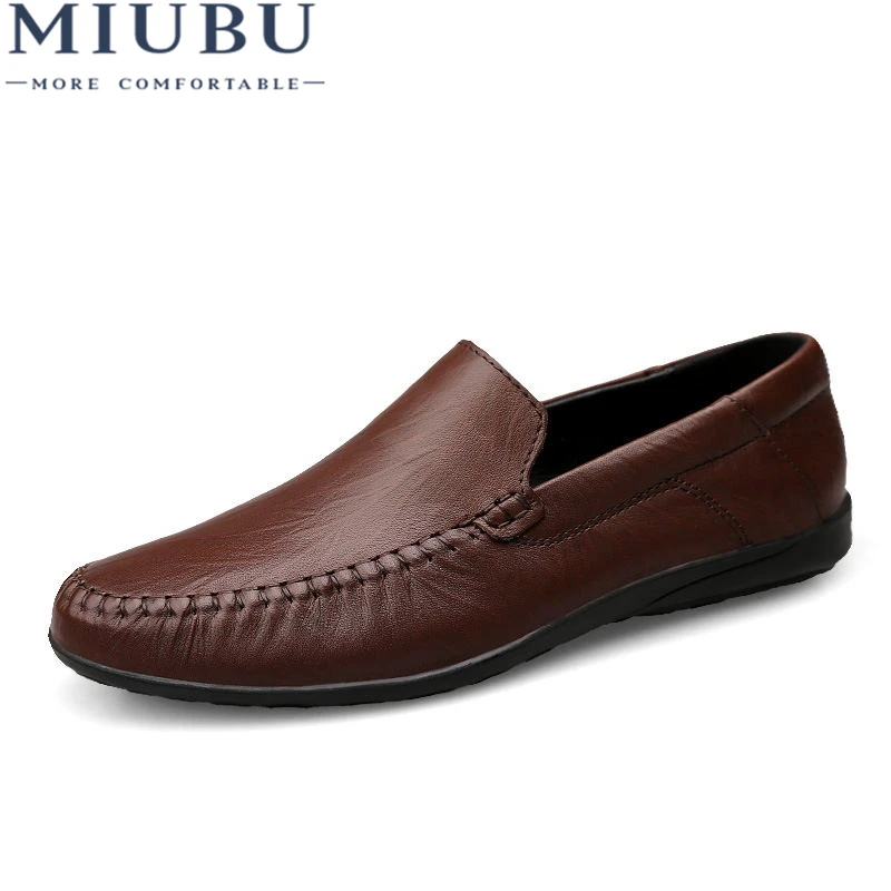 

MIUBU Big Size 36-47 Slip On Casual Men Loafers Spring And Autumn Mens Moccasins Shoes Genuine Leather Men'S Flats Shoes