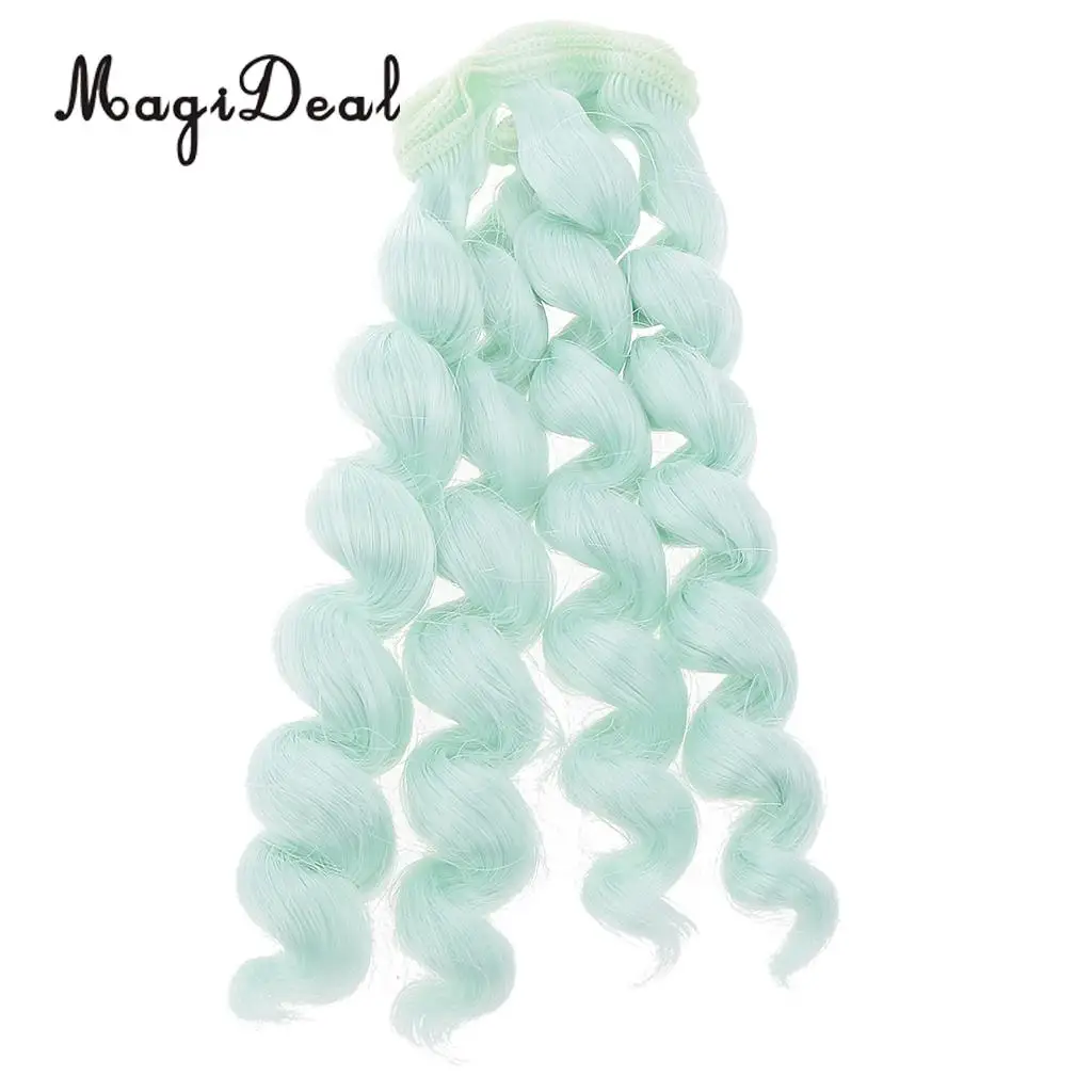 MagiDeal 1Pc 15x100cm DIY Curly Hair Wig Hairpiece for 1/3 1/4 1/6 BJD SD Dolls Model Party Girls Best Birthday Gift 12Colors