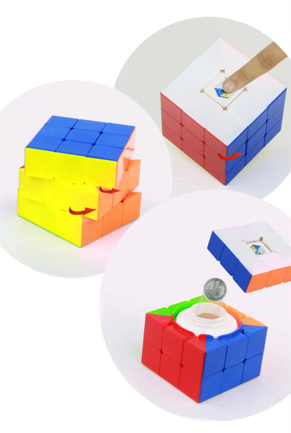 Yuxin Box 3x3x3 кубик рубика волшебный куб полый для хранения 3 слоя скоростной