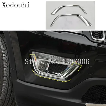 

Car Styling Front Head Fog Light Lamp Frame Stick ABS Chrome Cover Trim Panel Frame 2pcs For Jeep Compass 2017 2018 2019 2020