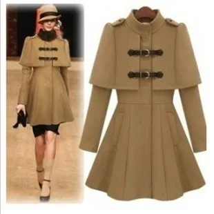 Fashion Women Cape Coat 2018 Autumn Winter vintage Woolen
