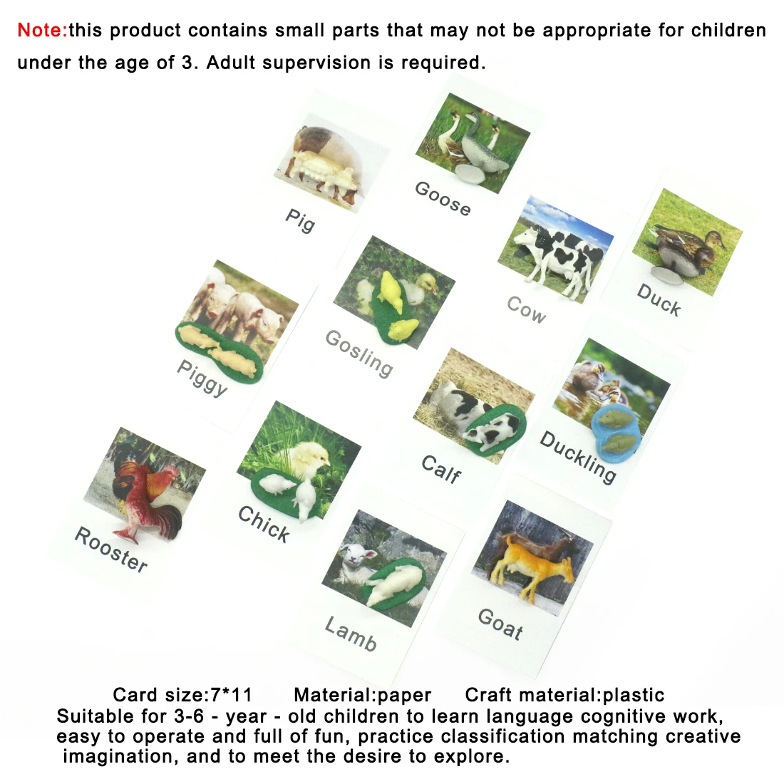 Montessori Language Material Words Learning Farm Animal Matching Educational Toys For 3 Year Olds Juguetes Montessori F2644H