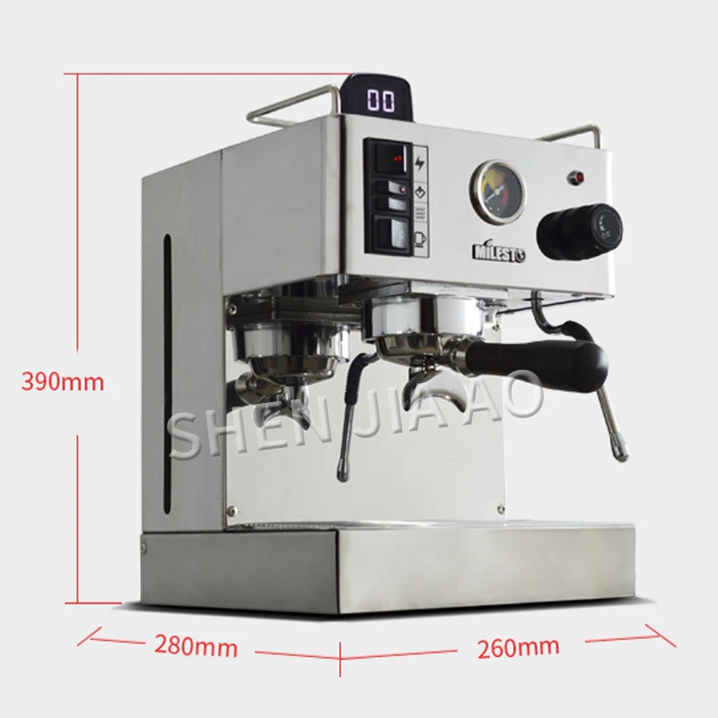 EM-18 Household Coffee Machine Italian Semi-Automatic Coffee Machine Stainless steel Espresso 9Bar machine 220V