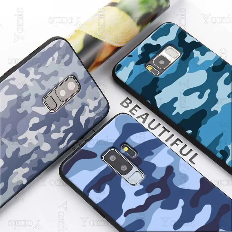 Камуфляжный военный армейский Черный силиконовый чехол для samsung Galaxy S10e S10 S8 S9 Plus S7 A40 A50 A70 Note 8 9 мягкий чехол