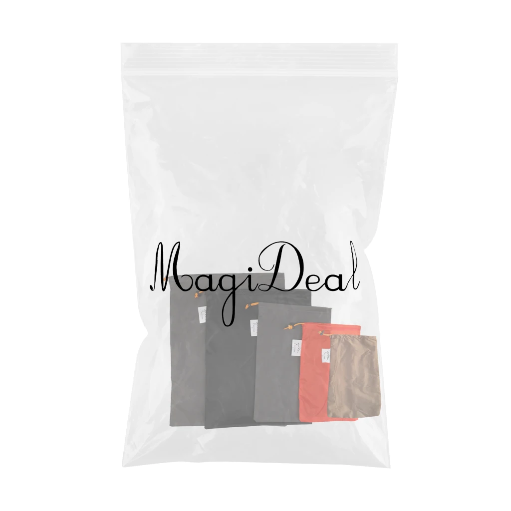 5 PCS Compression Stuff Sack Water Resistant Polyester Great Sleeping Bags Reusable Bag Clothes Camping Hiking -Random Color
