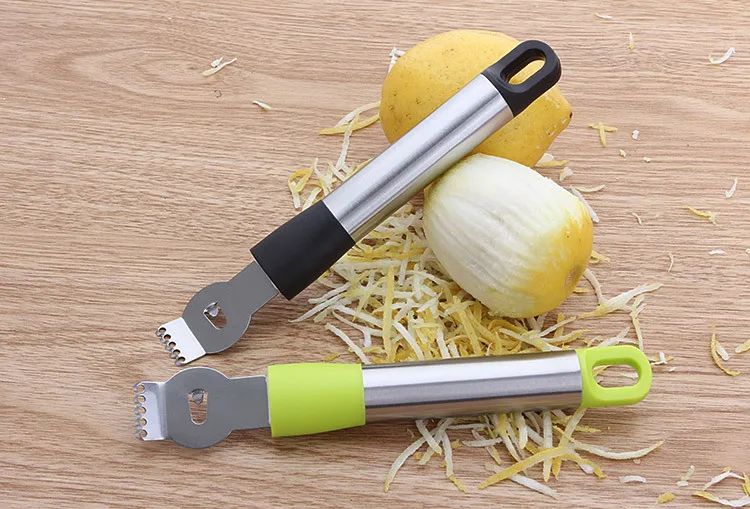 

1PC Stainless Steel Fruit Peelers Lemon Orange Zester Grater Vegetable Peeler Grips Lime Zest Peeling Knife Tool KX 202