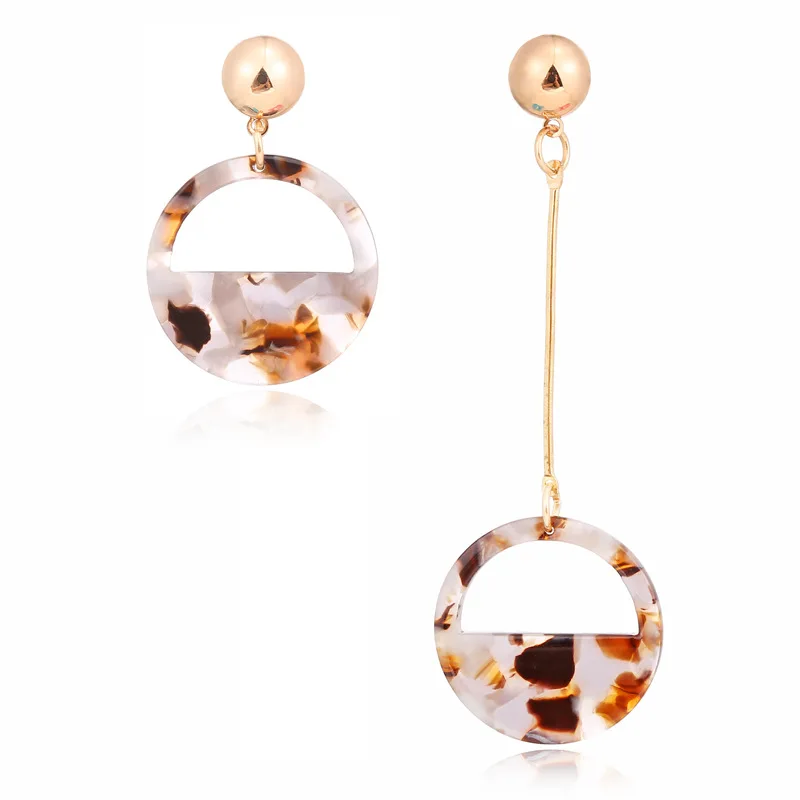 

Fashion ZA Jewelry Acrylic Resin Drop Earrings For Women Geometry Circle Shell Dangle Earrings Acetate Brincos