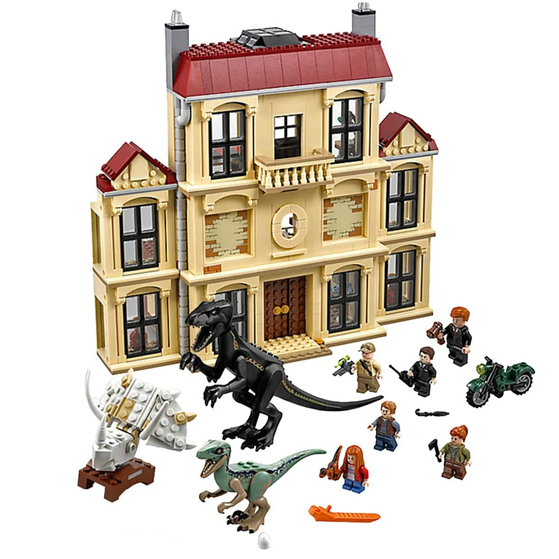 Мир Юрского периода 2 Legoing 75930 1046 шт. динозавр Indoraptor Rampage на Lockwood Estate Building Block