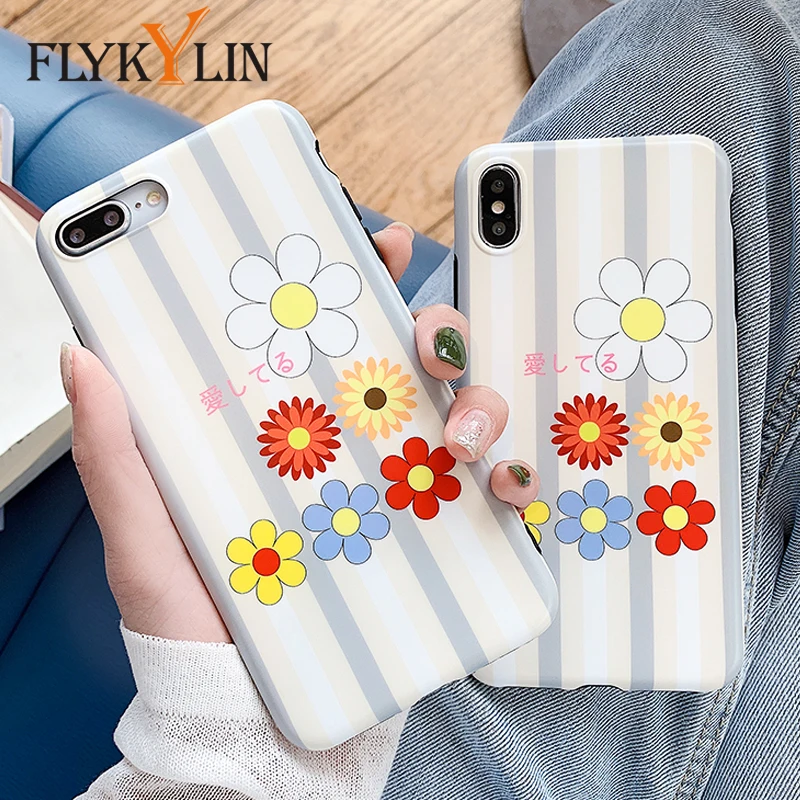 FLYKYLIN милый чехол с цветами маргаритки для iphone XS Max XR X 6 S 7 8 Plus задняя крышка IMD
