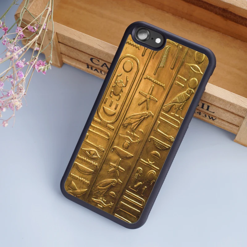 HOUSTMUST египетские иероглифы чехол с лого для iPhone 5S SE 6 S 7 8 X XR XS max samsung galaxy S6 S7 край S8 S9